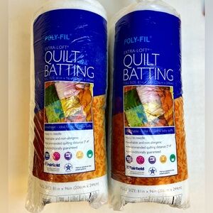 2 Bags of Fairfield Poly-Fil Extra Loft Quilt Batting
